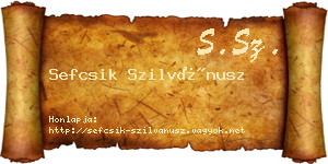 Sefcsik Szilvánusz névjegykártya